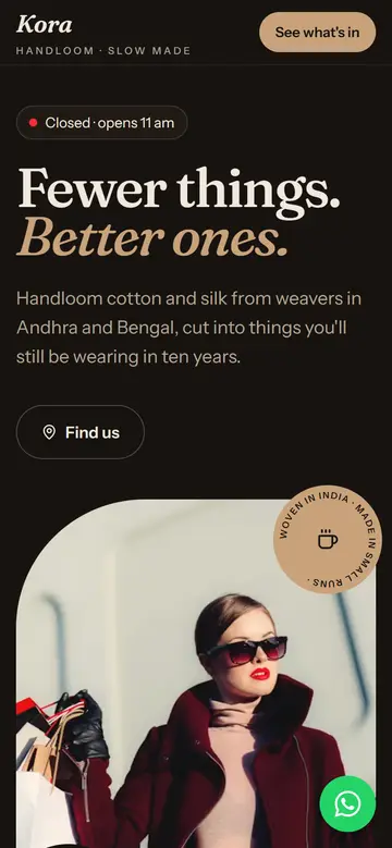 The Heirloom layout on a phone