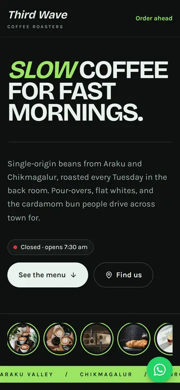 The Zine layout on a phone