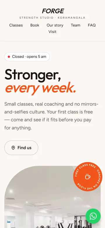 The Studio layout on a phone