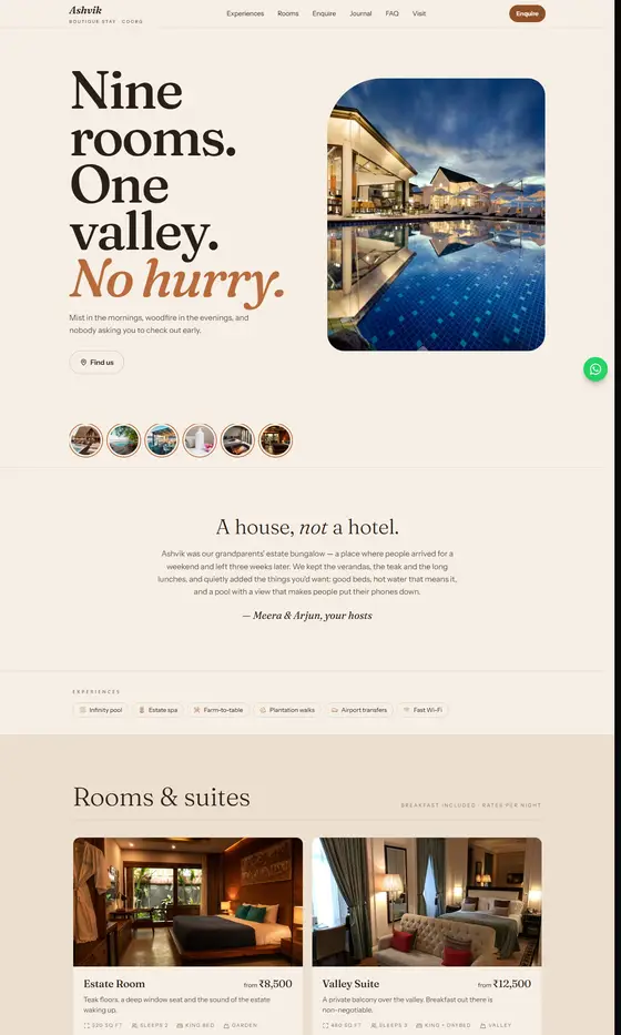 The Homestay layout on a laptop