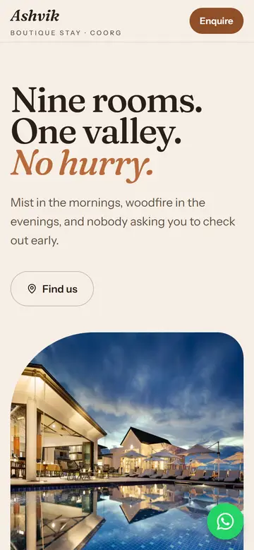 The Homestay layout on a phone