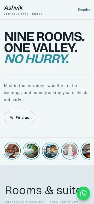The Hostel layout on a phone