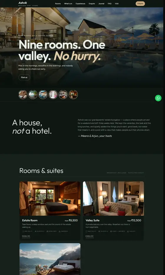 The Lodge layout on a laptop
