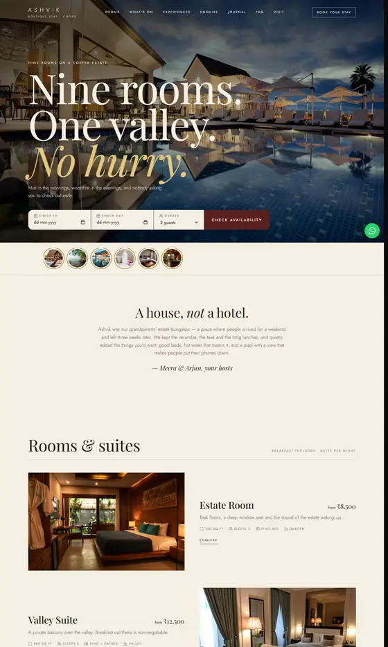 The Retreat layout on a laptop