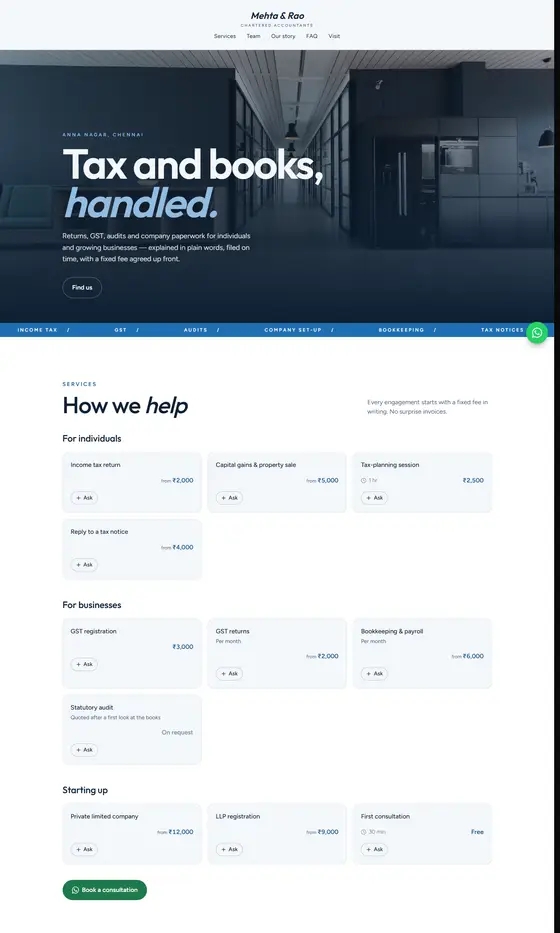 The Modern layout on a laptop
