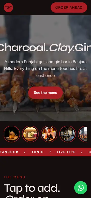 The Grill layout on a phone