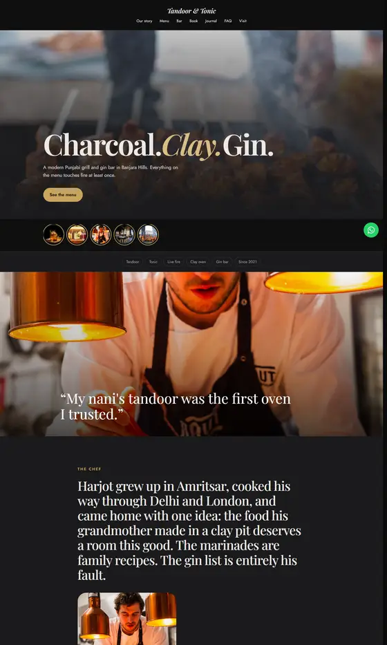 The Supper club layout on a laptop