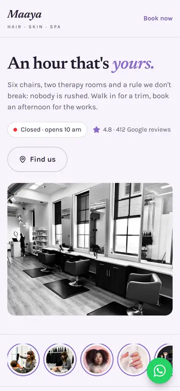 The Clinic layout on a phone