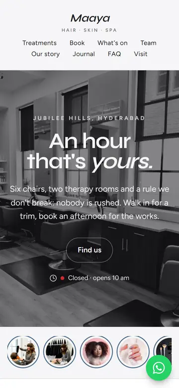 The Studio layout on a phone